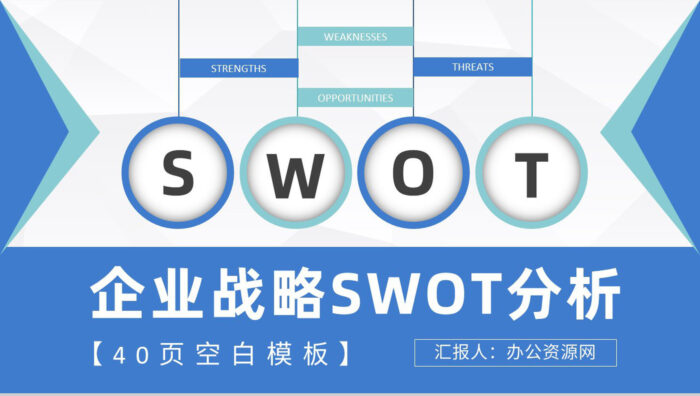 企业战略SWOT分析方法介绍项目分析报告总结PPT模板 - 青笺画卿颜 - 为各行各业输出具有落地价值的PPT方案