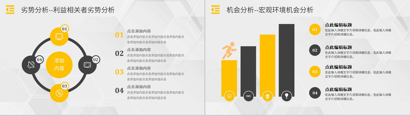 市场优势劣势机会分析SWOT分析矩阵企业战略分析工作汇报PPT模板-8