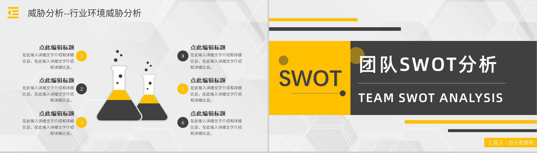 市场优势劣势机会分析SWOT分析矩阵企业战略分析工作汇报PPT模板-12