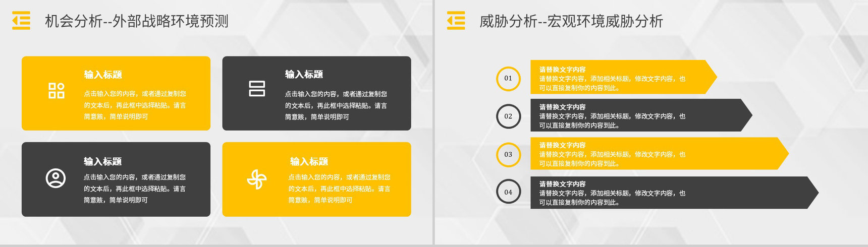 市场优势劣势机会分析SWOT分析矩阵企业战略分析工作汇报PPT模板-10