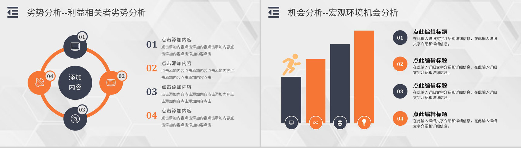 企业战略SWOT自我分析方法优势分析市场战略分析工作汇报PPT模板-8