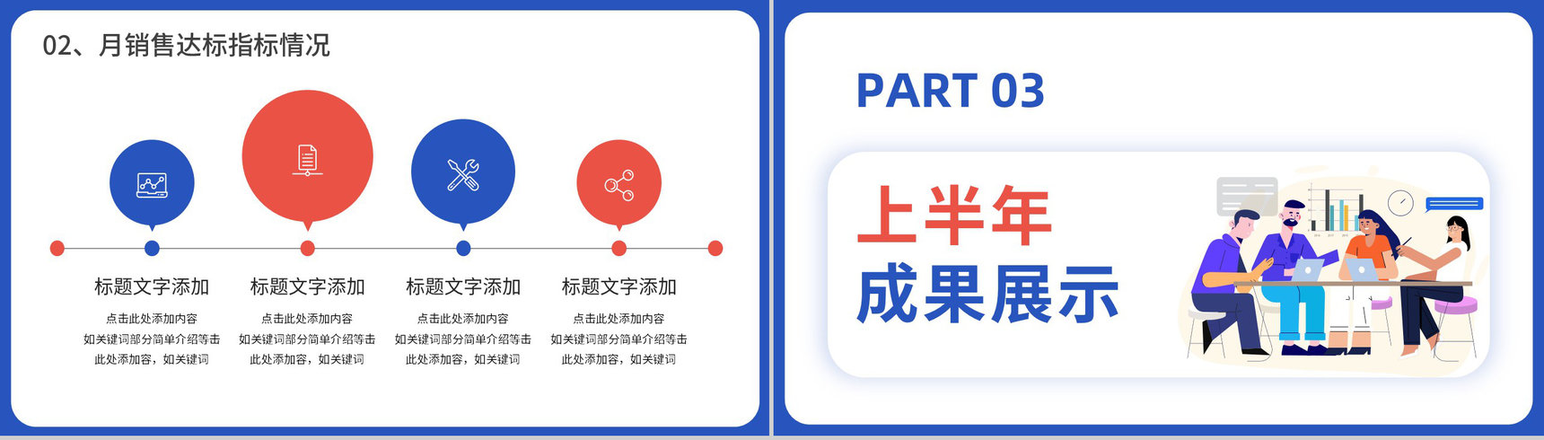 蓝色商务风公司销售部心得体会年终总结年中招商引资工作汇报要点PPT模板-7