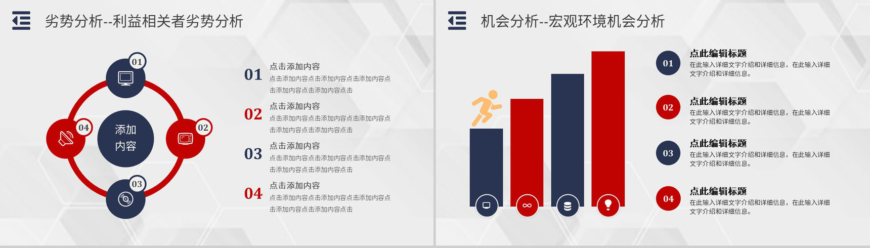 员工部门工作汇报SWOT分析案例企业战略优势劣势PPT模板-8