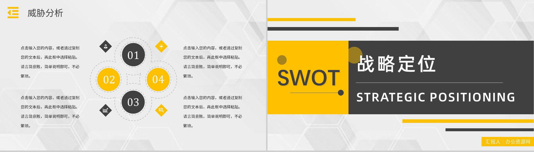 市场优势劣势机会分析SWOT分析矩阵企业战略分析工作汇报PPT模板-15