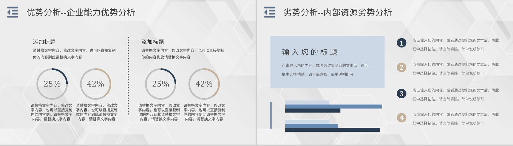 企业战略SWOT分析矩阵威胁机会分析员工部门工作汇报PPT模板-6