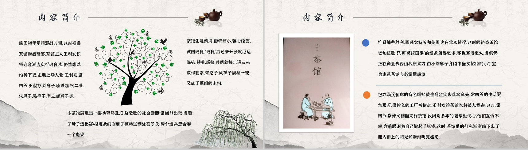 教师备课老舍《茶馆》艺术特色名著知识点梳理PPT模板-9