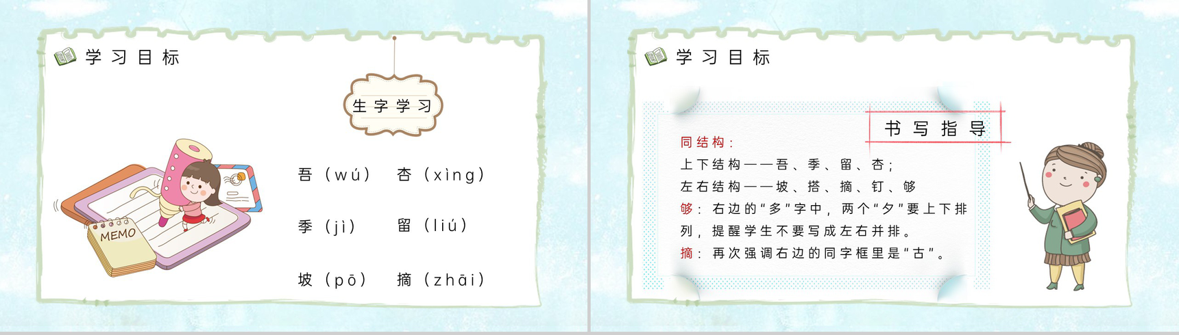 《葡萄沟》小学二年级语文下册人教版教案设计课件制作通用PPT模板-5