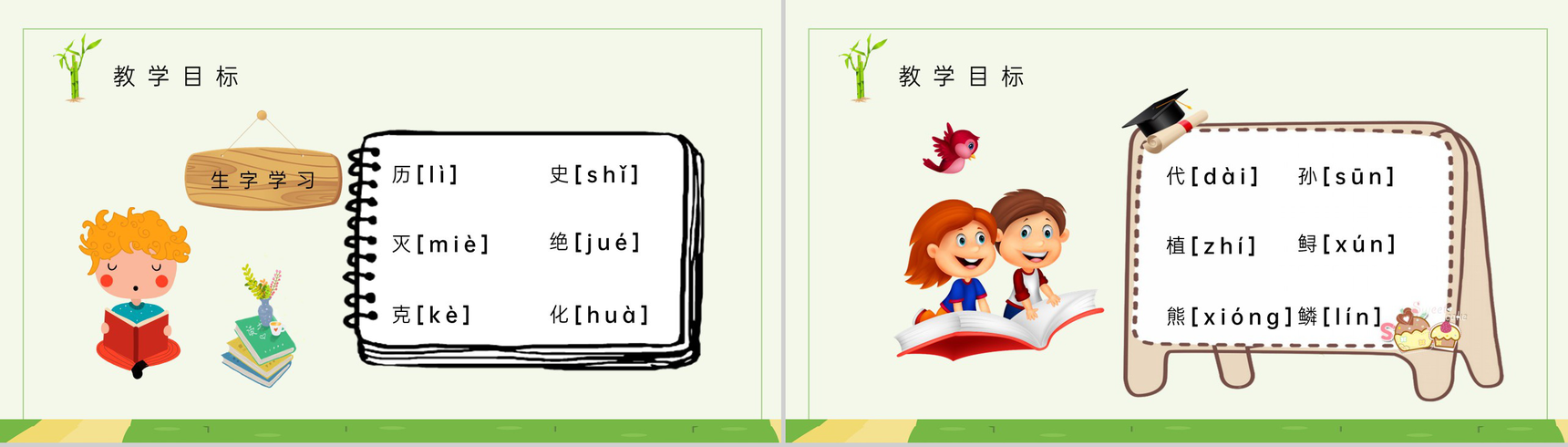 教育培训小学语文二年级上册课件《活化石》知识点梳理PPT模板-3