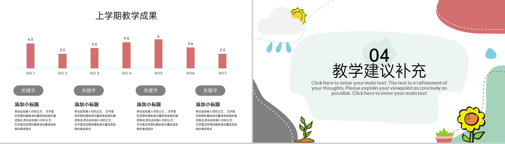 可爱卡通风开学家长会本学期教学计划PPT模板-8