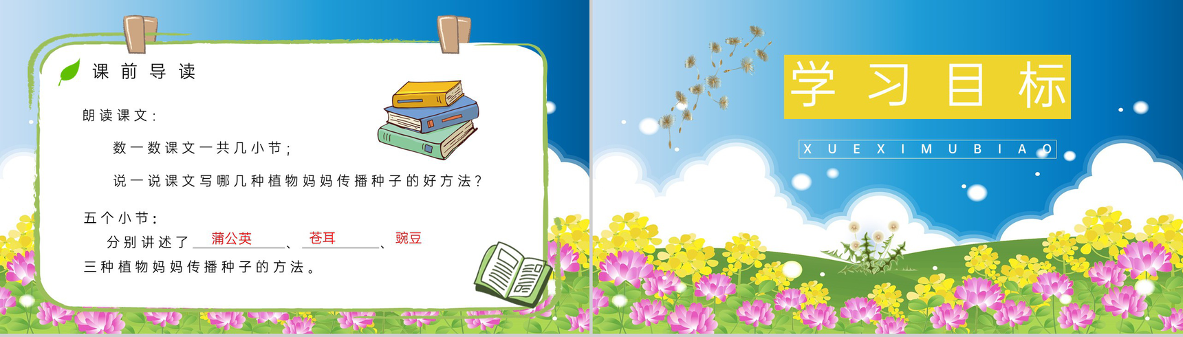 小学二年级语文上册《植物妈妈有办法》教案教学准备知识点梳理PPT模板-3