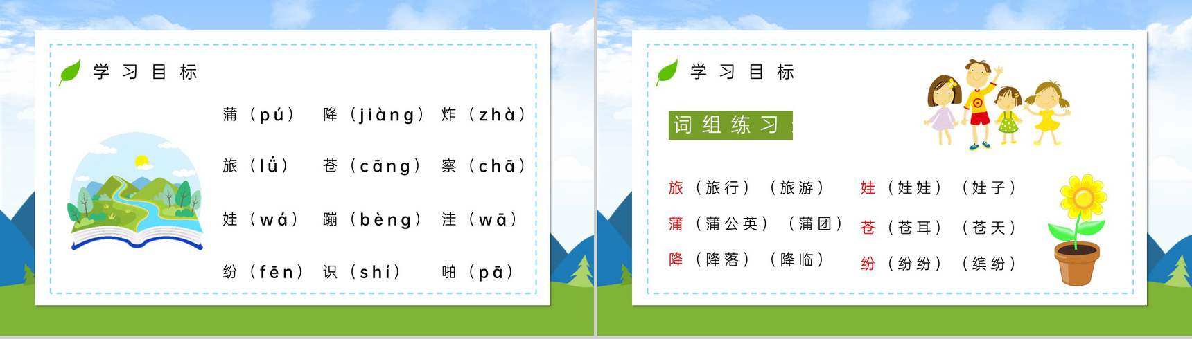 人教版小学二年级语文课文《一分钟》导读教师备课重点难点梳理PPT模板-3