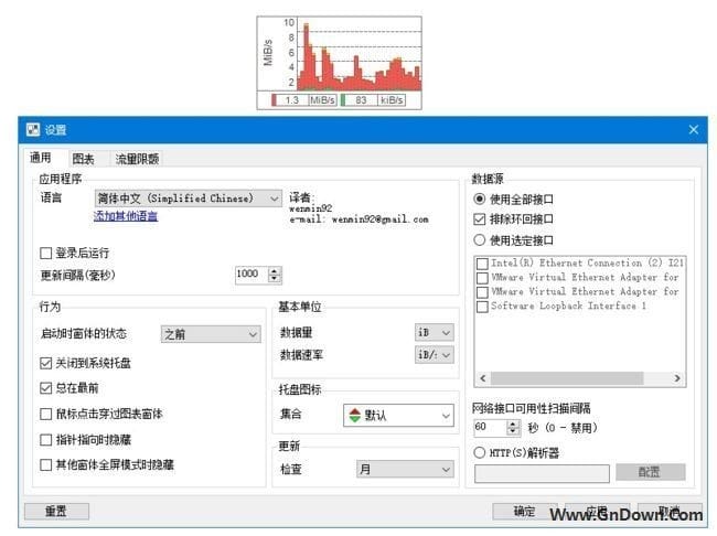 图片[1] - NetTraffic(用于监控网络流量的软件) v1.71.0 多语免费版 - 青笺杂货铺 - 软件资源下载分享