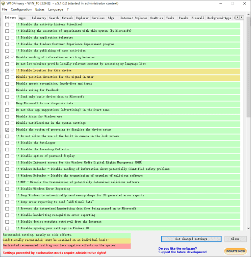 图片[1] - W10Privacy(系统隐私保护工具) v5.1.0.2 绿色版 - 青笺杂货铺 - 软件资源下载分享